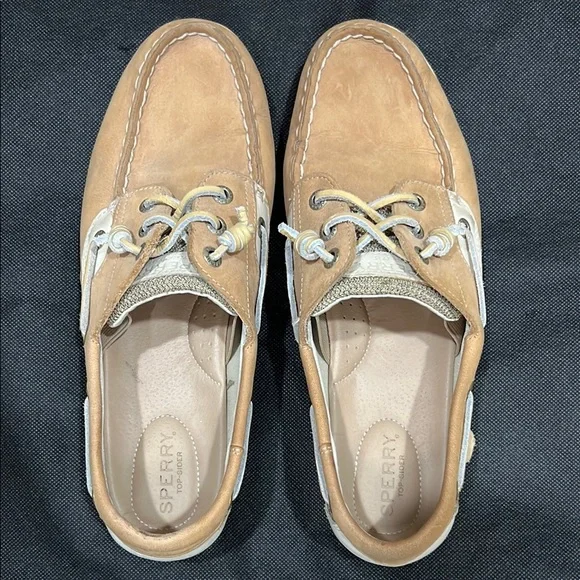 Sperry Tan Boat Shoes, women’s 10W - Picture 2 of 3